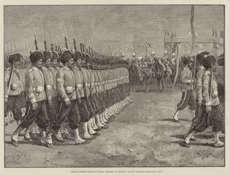Prince Albert Victor in India, Review at Poonah, Native Infantry Marching Past